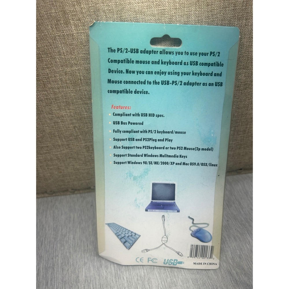 HL USB to PS/2 Adapter Cable Y-Splitter‎ for Keyboard and Mouse USB-PS2 New